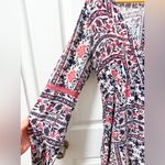 Roxy boho beach pink purple mosaic v neck floral romper playsuit lace small Photo 6