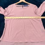 Apt. 9 APT.‎ 9 Pink Metallic Striped Crepe Chiffon High Low Long Sleeve Women's Top M Photo 8