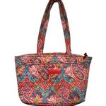 Vera Bradley 🔵 SALE 3/$25 PAISLEY PINK BLUE QUILTED ZIPPERED SHOULDER BAG Photo 0