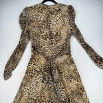 Rony Kobo Leopard Print Maxi Dress Long Sleeve V Neck Party Cocktail M Brown Size M Photo 11