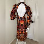 Farm Rio   RED NATURE BEAUTY SCARF BACKLESS MIDI DRESS Size XXS. Photo 2