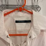 Ralph Lauren  White Lace Up Collared Button Down Shirt Photo 3