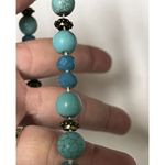 🍁3/$18 Southwestern Faux Turquoise Bead Bracelet Cross W/ Crystal Stretch CHT Photo 3