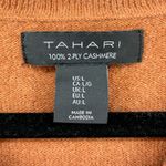 Tahari Cashmere V-Neck Sweater Large Brown Soft 2-Ply Luxury Minimalist Classic Photo 4