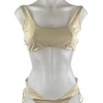 Oh Polly  Beige Strappy Thong Tank Bralette Two Piece Bikini Set Swimwear Size M Photo 0