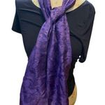 Handmade Hand Painted Purple Scarf Signed Art 60x12 Inches Photo 0
