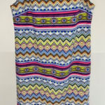 Madison Leigh 16 Sleeveless Shift Dress Zig Zag Chevron Bright Tassel Whimsygoth Photo 0