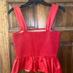 Red Pleather Top Size L Photo 5