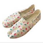 Toms  Christmas Lights White Cream 7 Slip‎ On Shoes Holiday Alpargatas Photo 0