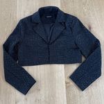 Maniere De Voir  Cropped Blazer Rhinestone Size US6 Black Photo 0