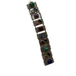 Vintage Women's Link Wrist Bracelet Multicolor Gem Stone Jewelry Accessories Blue Photo 2