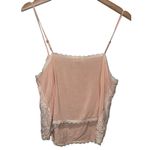 Anthropologie  Tiny Anne Pink Ivory Crochet Lace Camisole Tank Top Sz M Boho Photo 2