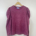 CeCe  Women's Wine Pink Ruffle Long Sleeve Pullover Sweater Sz 1X Babies Shimmery Photo 1