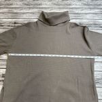 Gap Women's Waffle Knit Turtleneck Shirt M Med Medium Taupe Brown Side Slit Boxy Photo 10