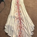 Free People Cream Floral Print Caught In The Moment Open Back Maxi Dress size 0 Photo 4