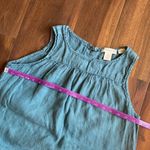 Cynthia Rowley  100% Linen Sleeveless Shift Dress Blue 2 Button Back With Pockets Photo 7
