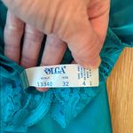 Vtg Olga Slip Aqua Lace Low Back NWT Size 32 Small Blue Photo 4