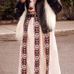 Urban Outfitters  Ecote Emilia Embroidered Pleated Midi Dress size XS cre… Photo 2