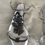 Ted Baker LONDON Flat Sandals Size 8 .5 Embellished Rhinestones White Silver Photo 2