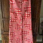 Vintage Red and White Gingham Quilted Maxi Dress Size L Photo 6