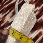 True Vintage 80s/90s Fairy Glam Coquette Beaded Sequin Clutch Shoulder Hand Bag Purse White Gold Accents #magical #whimsy #cottagecore Measurement in pics Photo 6