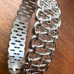 Boutique Hinged Woven Cuff Bracelet Statement Jewelry Silver Photo 3
