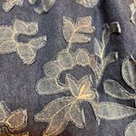 Blush Noir  Denim Mini Skirt with Floral Denim Patchwork Size M Elastic Waist Photo 1