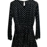 Black Gold Layer Hem Black Y2K Classic Long Sleeve Mini Small Dress Photo 2