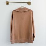 Aerie Down To Earth Tan Cotton Zip Sweatshirt Small Photo 3