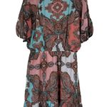 Enfocus Studio En Focus Dress Womens 14W Pink Blue Paisley Boho Flutter Sleeve 70s Hippie Photo 3