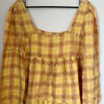 BP NWT  Yellow Plaid Long Sleeve Mini Dress - Size: Medium Photo 4