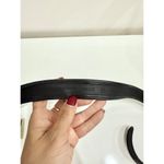 Burberry Vintage Smoked Check Nylon Leather Trim Belt Black Women's Large Photo 2