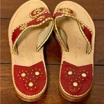 Jack Rogers Jacks Sandals Garnet & Gold Sz 6 Photo 1