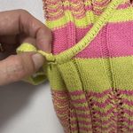 Urban Outfitters UO First Place Flyaway Cropped Sweater Pink Green Cardigan Short Sleeve Medium Photo 6