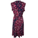 Leota Felicity Faux Wrap Dress Large Floral Tulip Print Sleeveless Navy Pink Photo 1