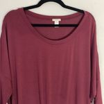 Eberjay Eberjey Heather burgundy tie waist long sleeve sleep top Medium Photo 3