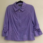 Additions by Chico’s women purple ruffle sleeves light jacket size 2 Photo 0