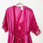 [Vintage] 80s Undercover Wear Pink Floral Lace Lingerie Teddy & Robe Sz Small S Photo 6
