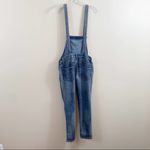 Free People  Distressed Denim Skinny Overalls Photo 9