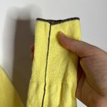 Ann Taylor Thin Wool blend Crewneck Sweater Lemon Yellow with brown trim size S Photo 4