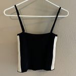 Love Tree Cropped Black Tank Top with Yellow and White Stripes Photo 0