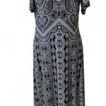 Ny&co NY& Stretch Medium Pull over black white paisley monochromatic maxi dress with cut-out shoulder sleeve Photo 0