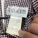Plaza South Vintage Gingham Maxi Dress Long Sleeve Collar Button Detail Size 12 Purple Photo 4