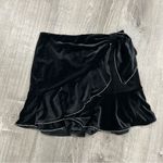 Parker Black Velvet Ruffle Rhinestone Trim Mini Skirts NWT Photo 1