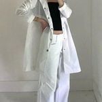 Anthropologie B3.0 /  Nylon Swing Coat in White NWT Size M Retail $148 Photo 2
