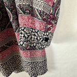 Violet+Claire  Paisley Print Tunic Floral Border Lightweight 3/4 Sleeve Pink M Photo 5