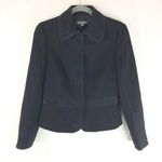 Ann Taylor  Womens Jacket Snap Button Wool Bow Lined Black 6P Photo 0