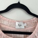 Aje Pink Silk Linen Gathered Sleeve Blouse (Small) Photo 2