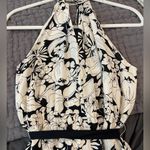 Anthropologie  Elevenses Black White Floral Silk Jumpsuit Photo 6