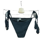 Vitamin A Nightbird Crochet Tie Side Bikini Bottom Black Size Small Photo 1